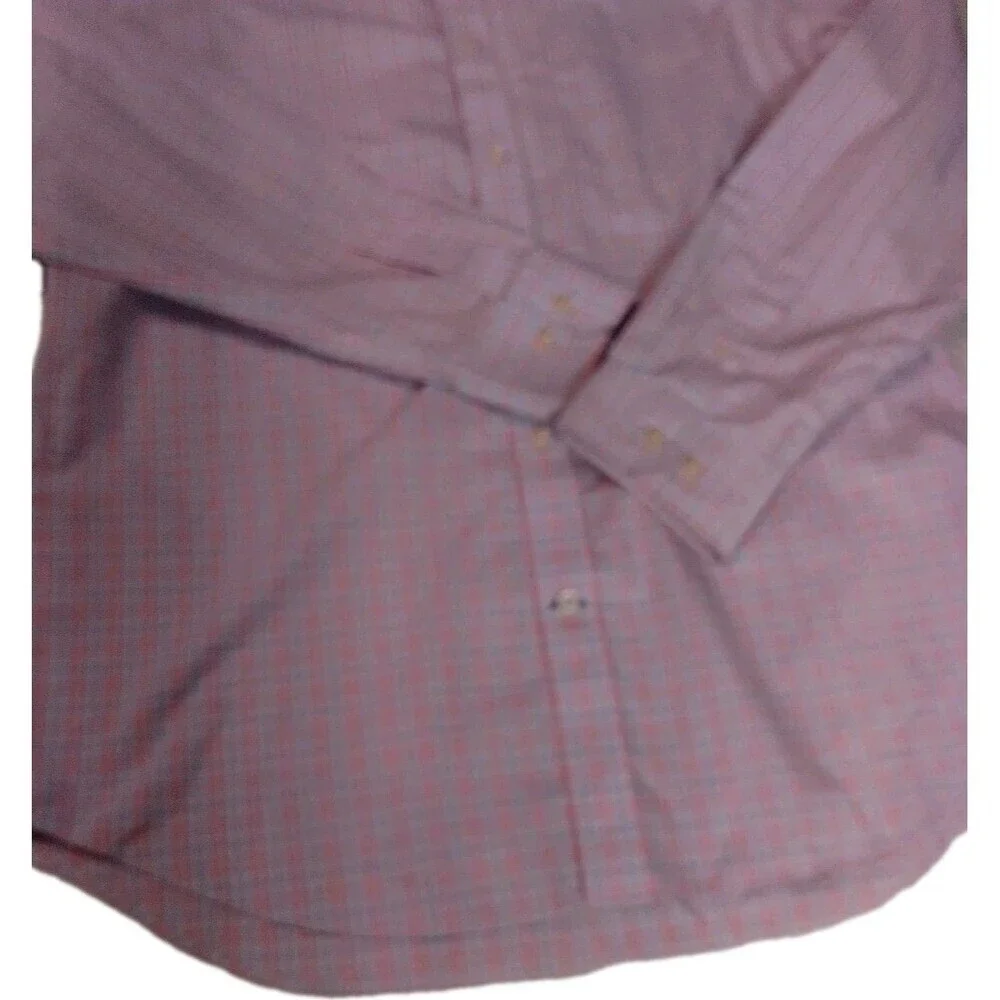 Banana Republic Men’s Medium 15-15.5 Non-Iron Classic Fit Shirt Pink Blue Plaid